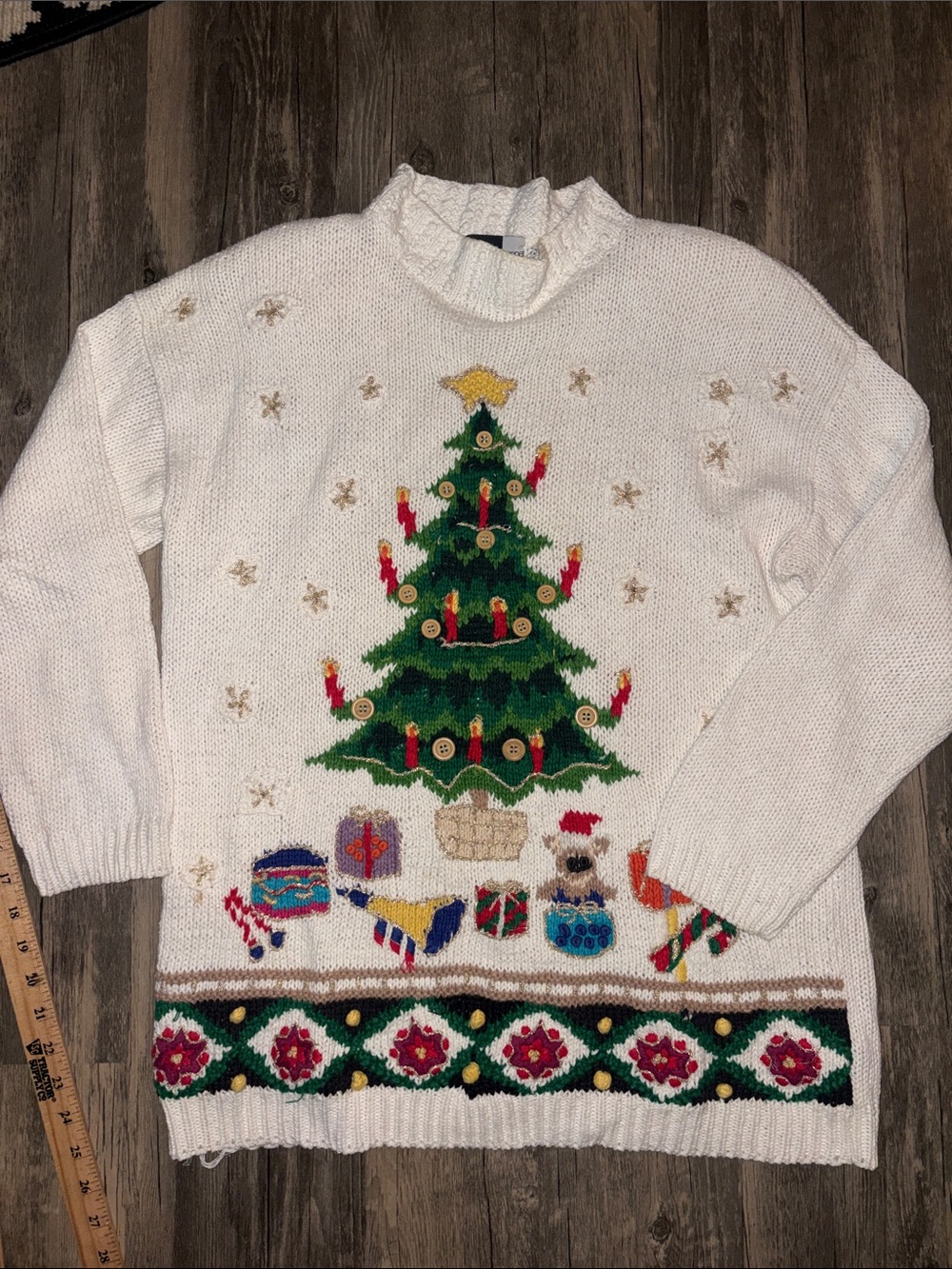 Vintage storybook Christmas sweater - woman’s large